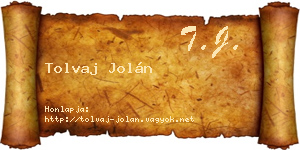 Tolvaj Jolán névjegykártya